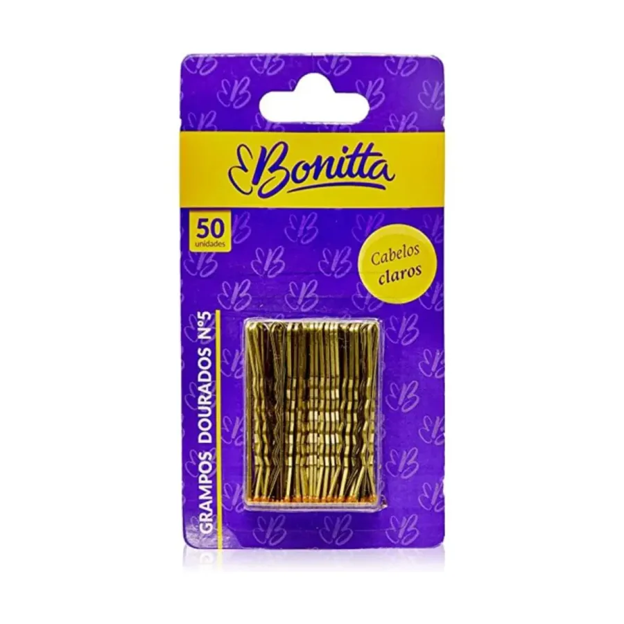 GRAMPO CABELO N°5 50UN DOURADO
