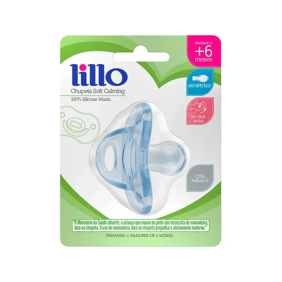 Chupeta Lillo Soft Calming Tamanho 2 Azul 1 Unidade