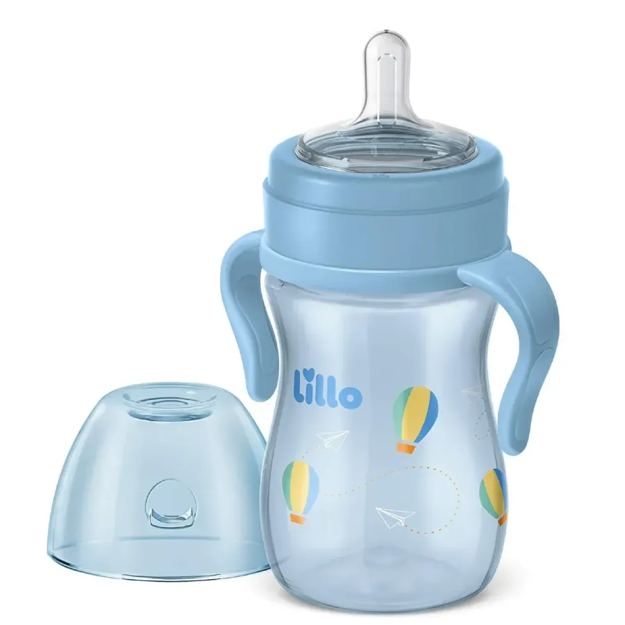Mamadeira com Alça Super Evolution 240ml Azul - Lillo