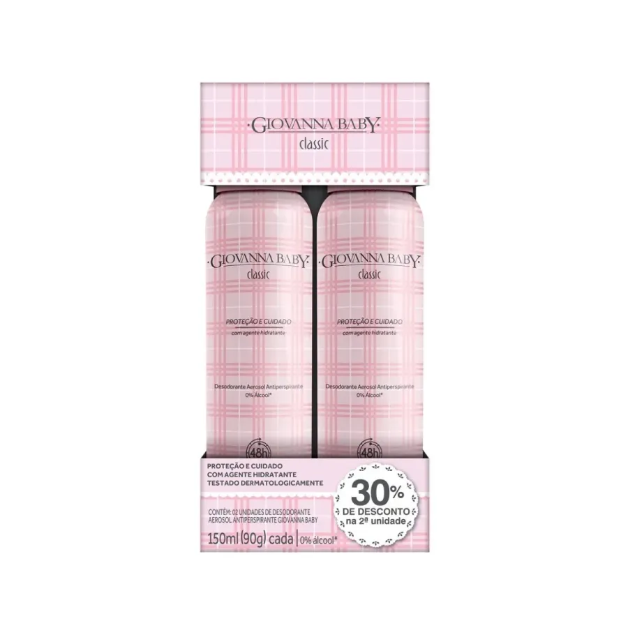 Desodorante Aerossol Giovanna Baby Classic 2 Unidades de 150ml Cada