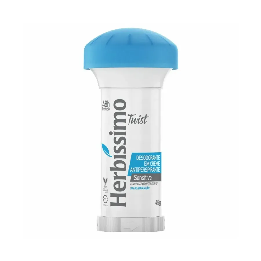 Desodorante em Creme Antiperspirante Herbíssimo Twist Sensitive 45g