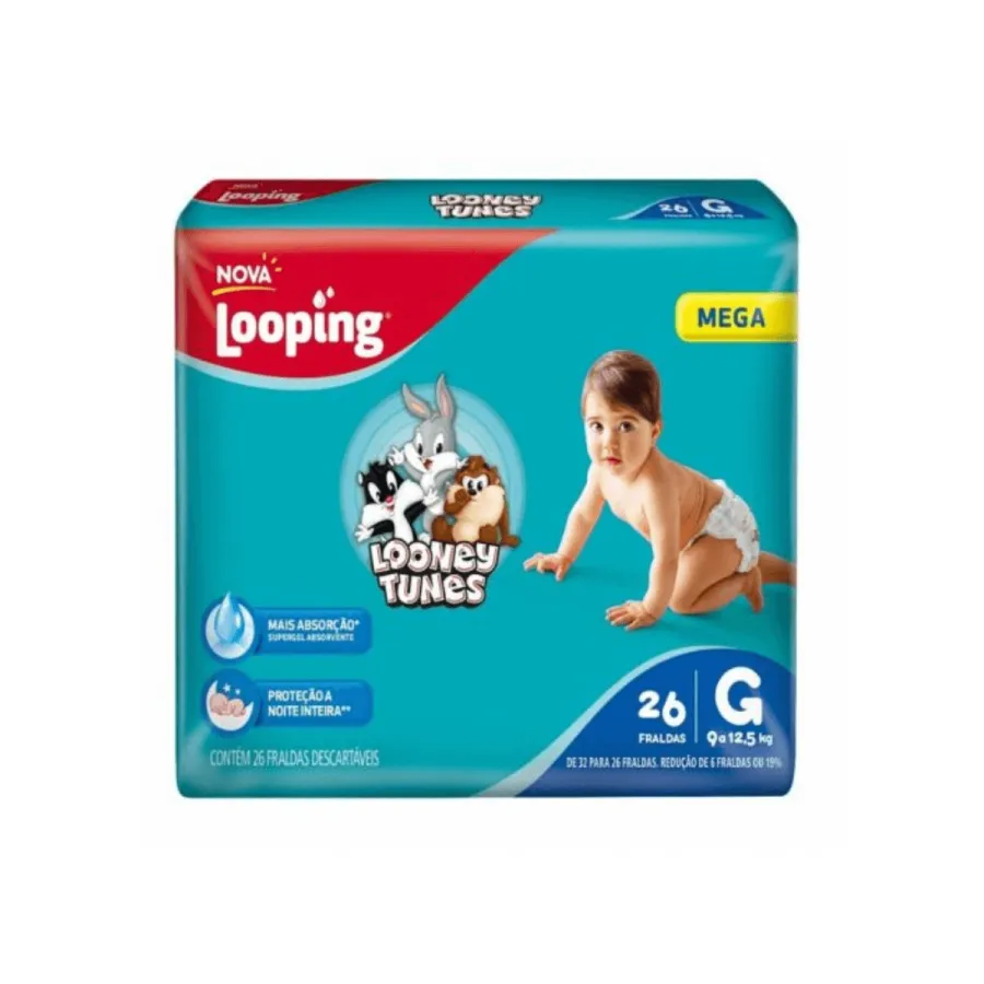 FRALDA LOOPING LOONEY TUNES MEGA G C/26UND