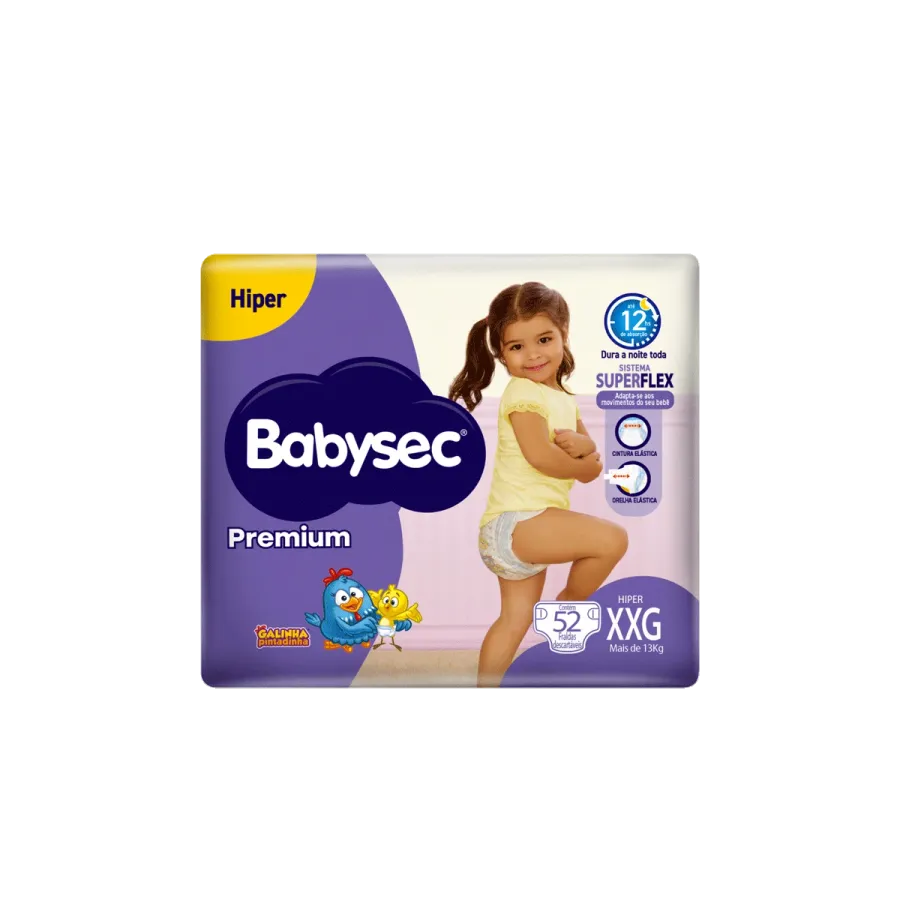 FRALDA BABYSEC PREMIUM HIPER XXG C/52UND