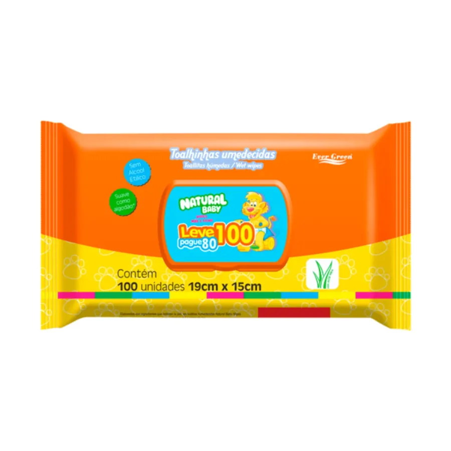 Toalhas Umed Natural Baby M&f 100 Unidades Unidades