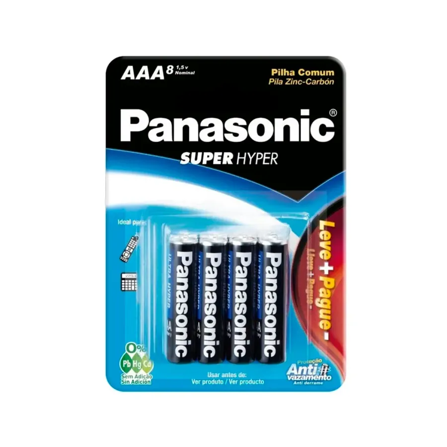 Pilha Panasonic Palito 8 Unidades