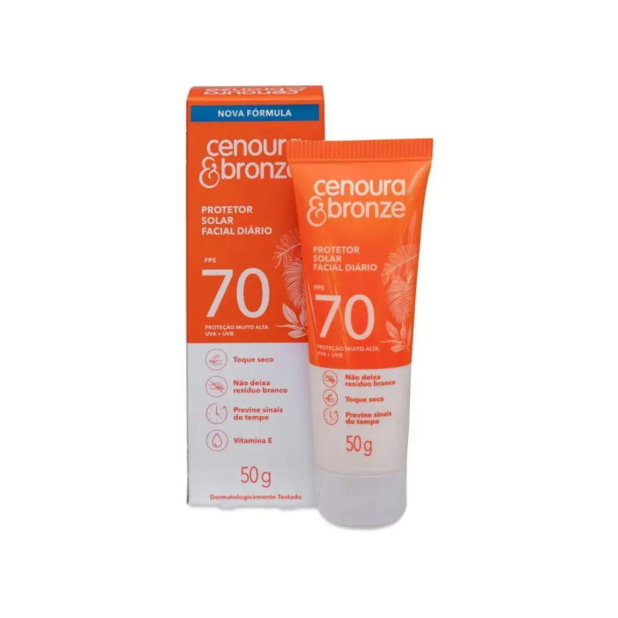 Protetor Solar Facial Cenoura & Bronze FPS70 50g