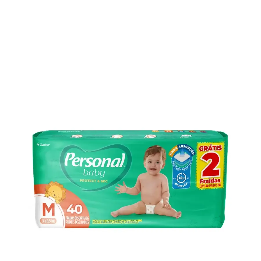 Fralda Personal Baby Protect & Sec M 40 Unidades