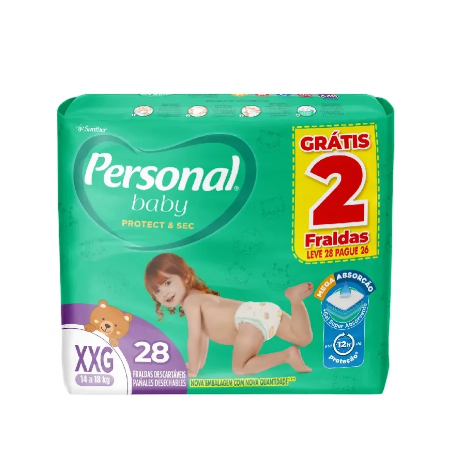 FRALDA PERSONAL BABY MEGA XXG C/28UND