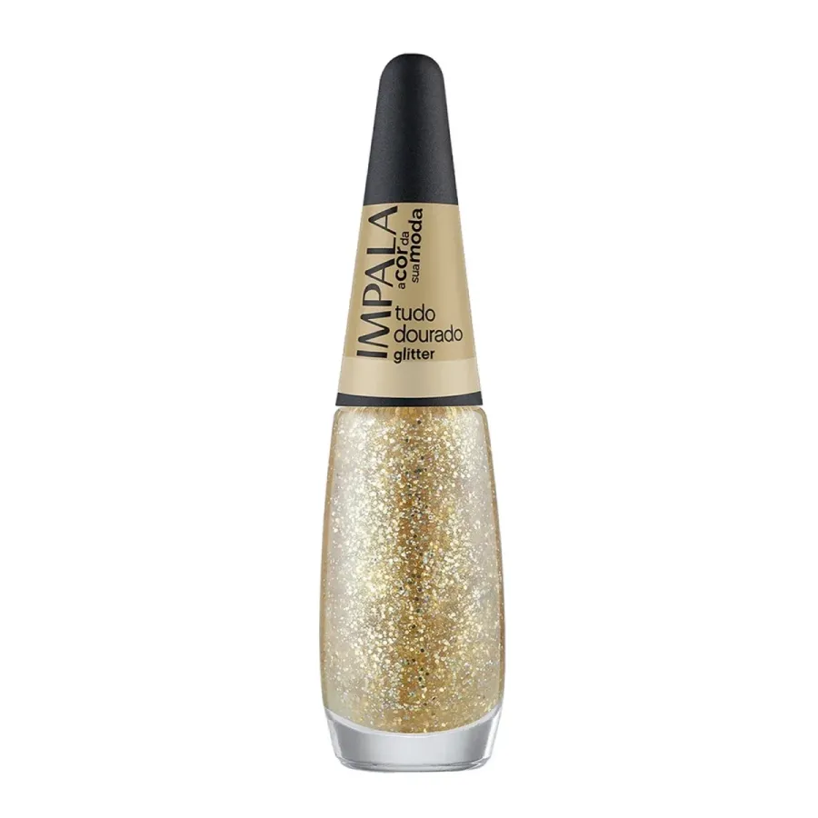 Esmalte Impala Glitter Tudo Dourado
