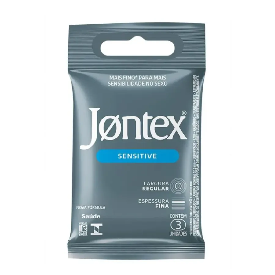 Preservativo Camisinha Masculina Jontex Sensitive 3 Unidades