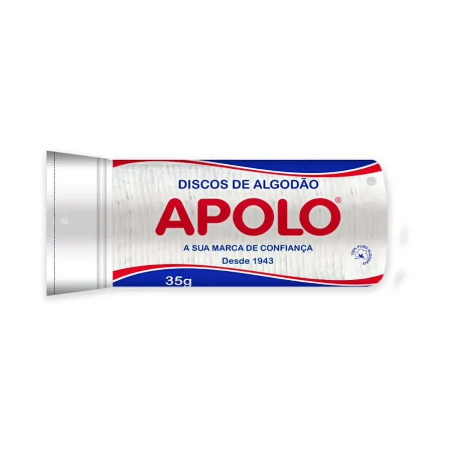 Discos de Algodão Apolo Embalagem Abre Fecha 35g
