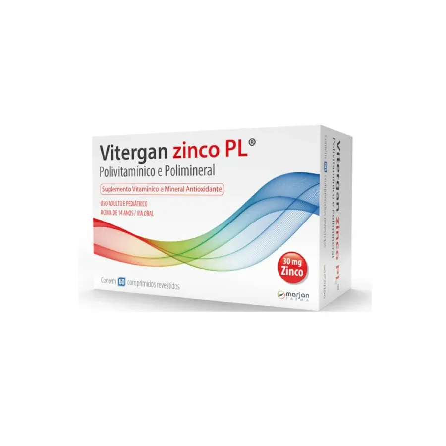 Vitergan Zinco Plus Marjan Farma 60 Comprimidos Revestidos