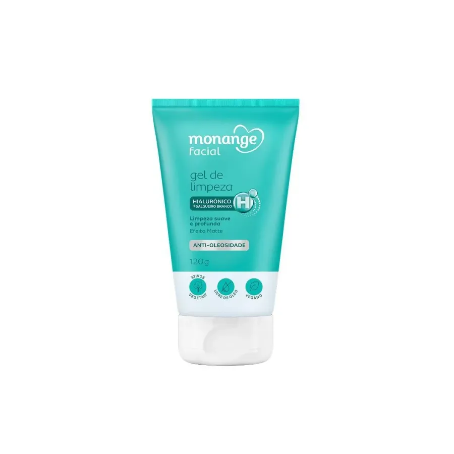 Gel de Limpeza Facial Monange Suave e Profunda Antioleosidade Efeito Matte 120g