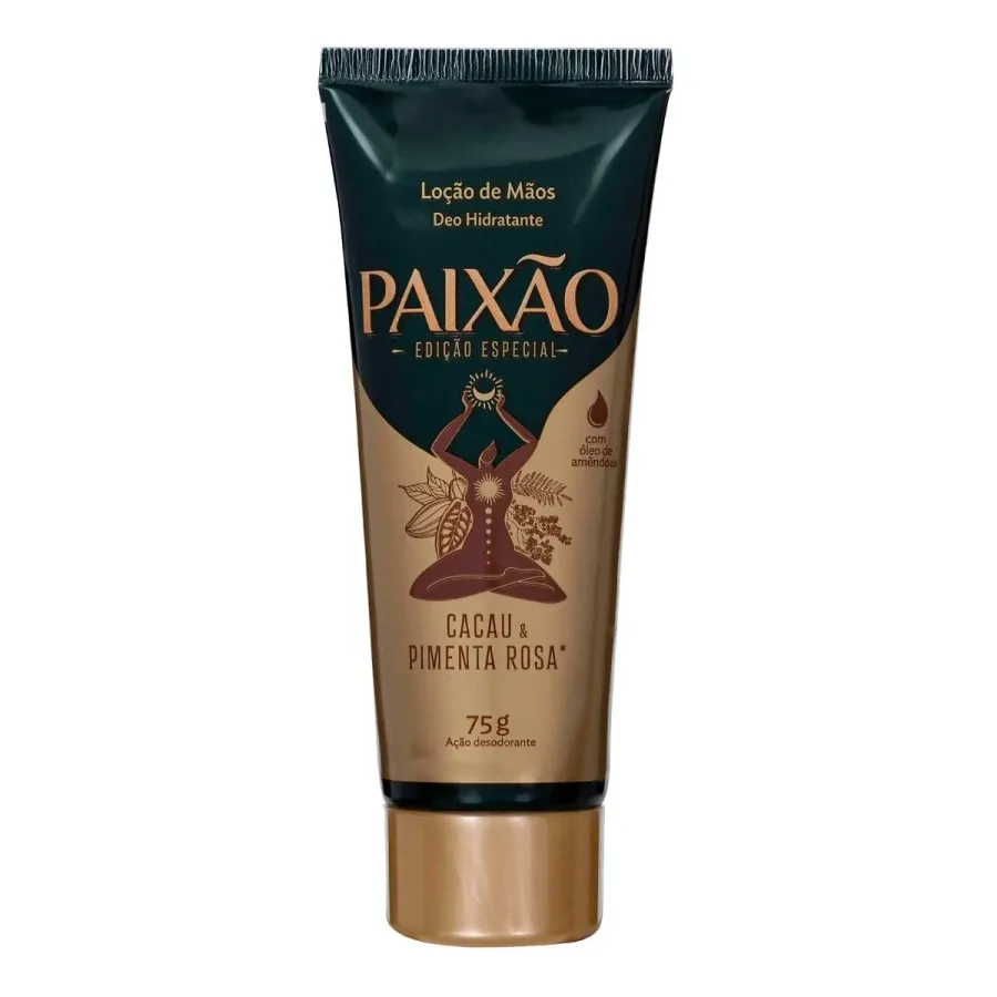 Loção para as Mãos Desodorante Hidratante Paixão Cacau & Pimenta-Rosa 75g