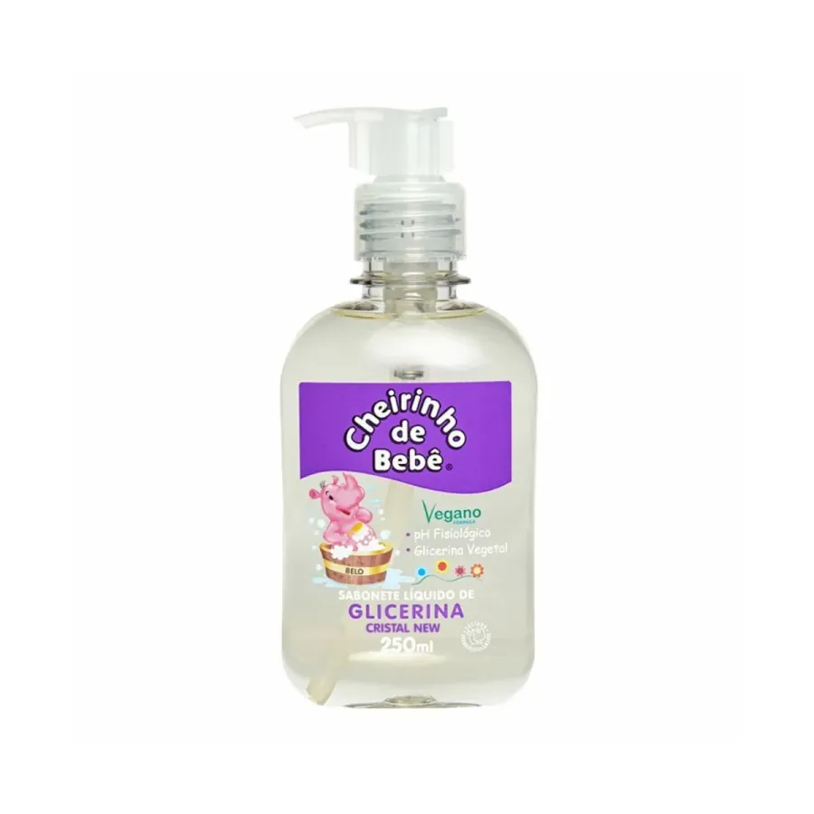 Sabonete Líquido Infantil de Glicerina Cheirinho de Bebê Cristal 250ml
