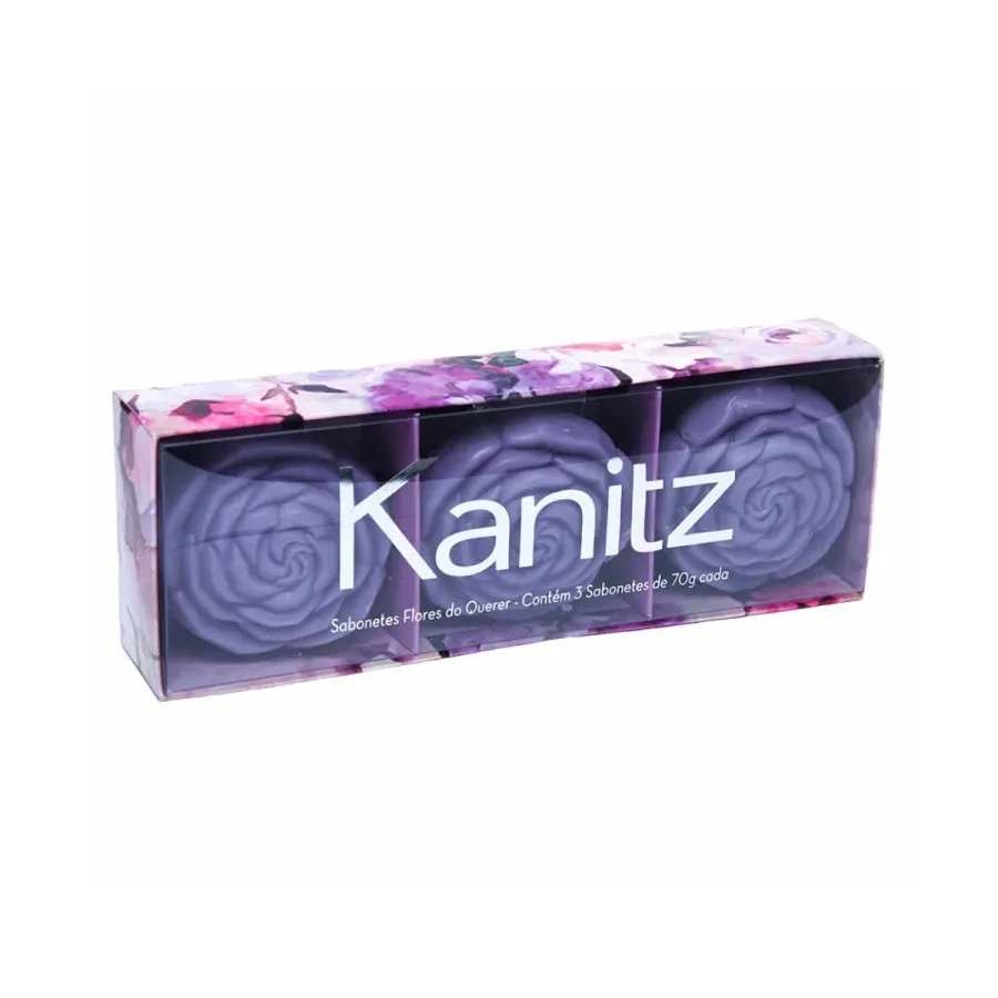 Estojo de Sabonetes Kanitz Flores do Querer Lilás 70g 3 Unidades