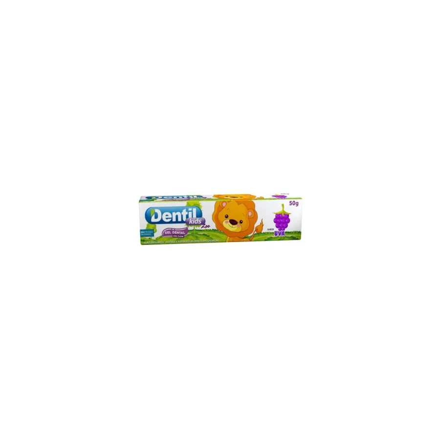 Creme Dental Infantil Dentil Kids Gel Zoo Sabor Uva 50 g