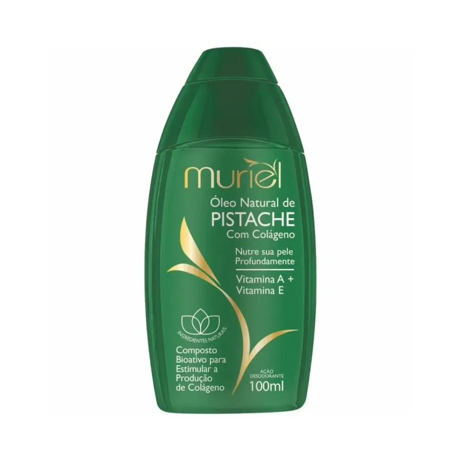Óleo Corporal Natural Muriel Pistache com Colágeno 100ml