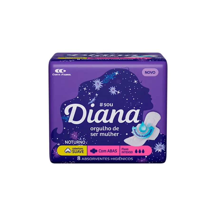 Absorvente Diana Noturno Suave Abas 8 Unidades