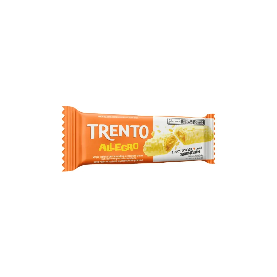 Wafer Trento Allegro Choco Branco com Amendoim 26g