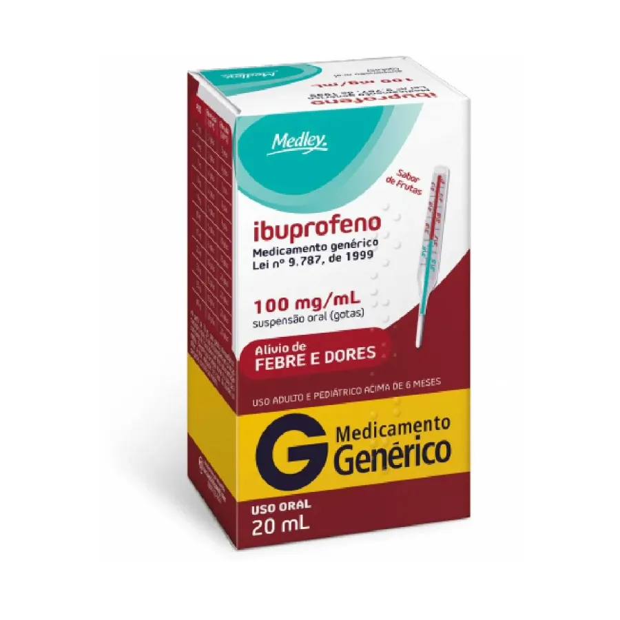 Ibuprofeno 100mg/ml Genérico Medley Suspensão Oral 20ml