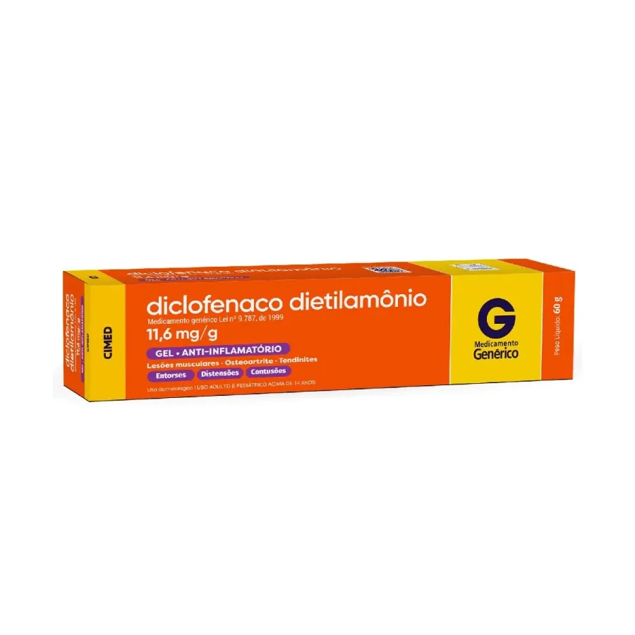 Diclofenaco Dietilamônio 11,6mg/G Genérico Cimed 60g Gel