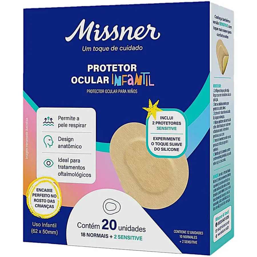 Protetor Ocular Infantil Adesivo Acrilico 20 Unidades