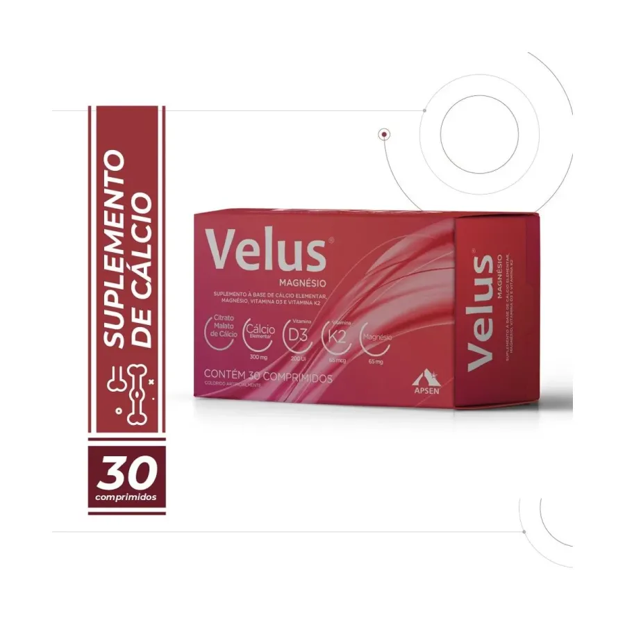 Vitamina Velus Magnésio Apsen 30 Comprimidos