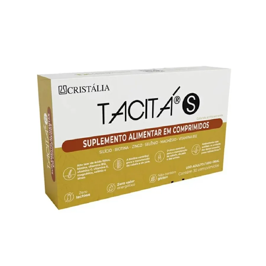 Suplemento Alimentar Tacitá S Pele, Unhas e Cabelos 30 Comprimidos