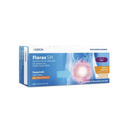 Probiótico Florax Sm Sabor UVA 5 Flaconetes de 5ml