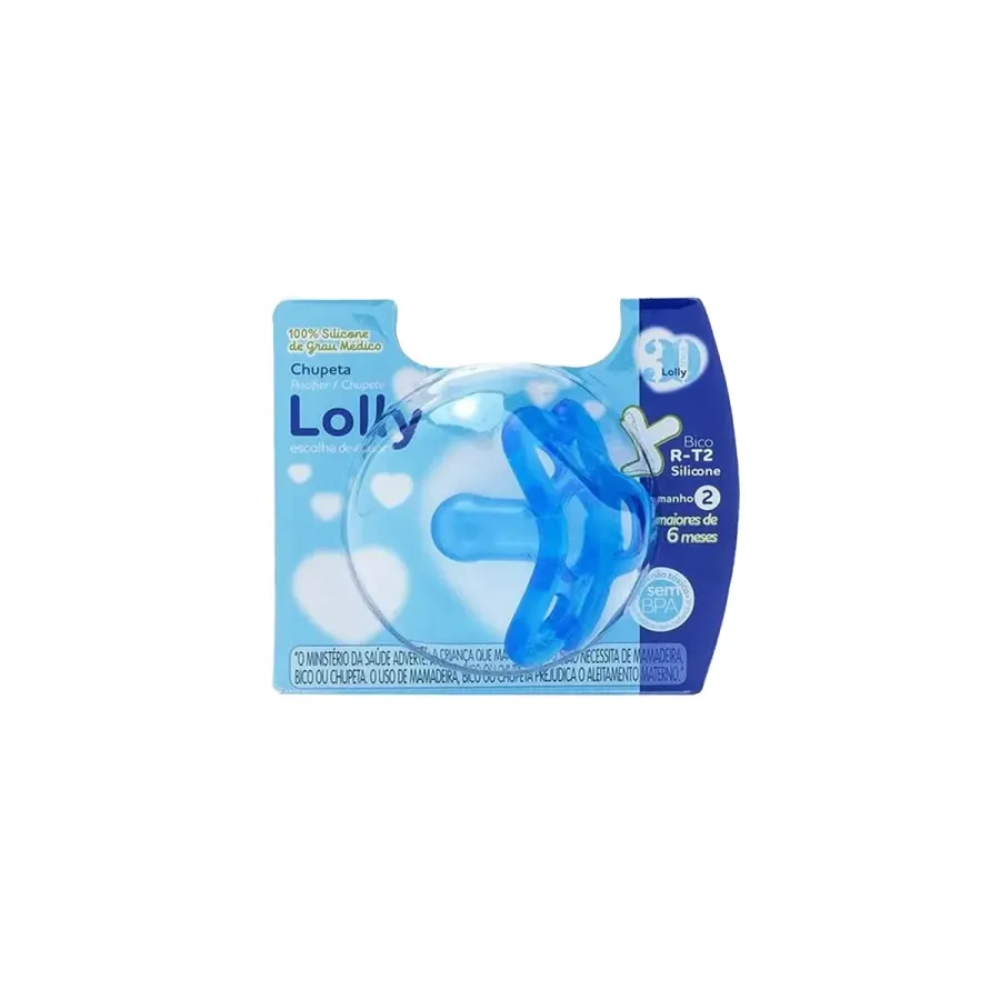 Chupeta Lolly Nenny Silicone Redonda T2 Azul 6+ Meses