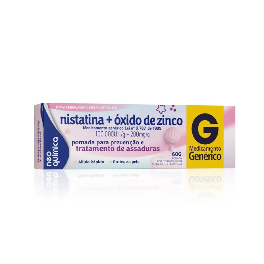 Pomada para Antiassadura Nistatina 100.000ui/G + Óxido de Zinco 200mg/G 60g Neo Química Genérico
