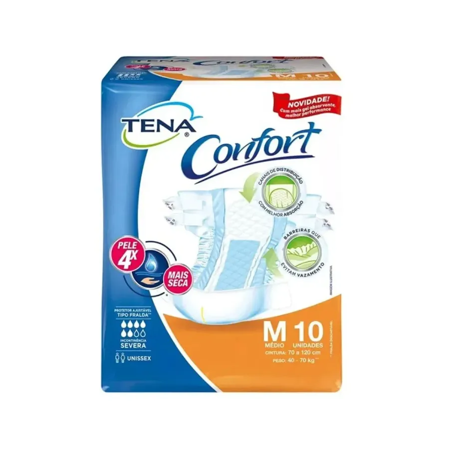 Fralda Geriátrica Tena Confort Biofral Unissex M 10 Unidades