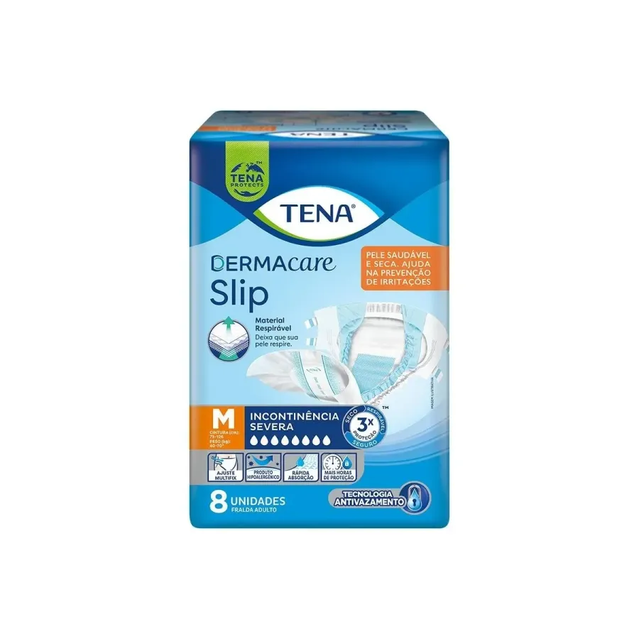 Fralda Geriátrica M Tena Slip Dermacare 8 Unidades