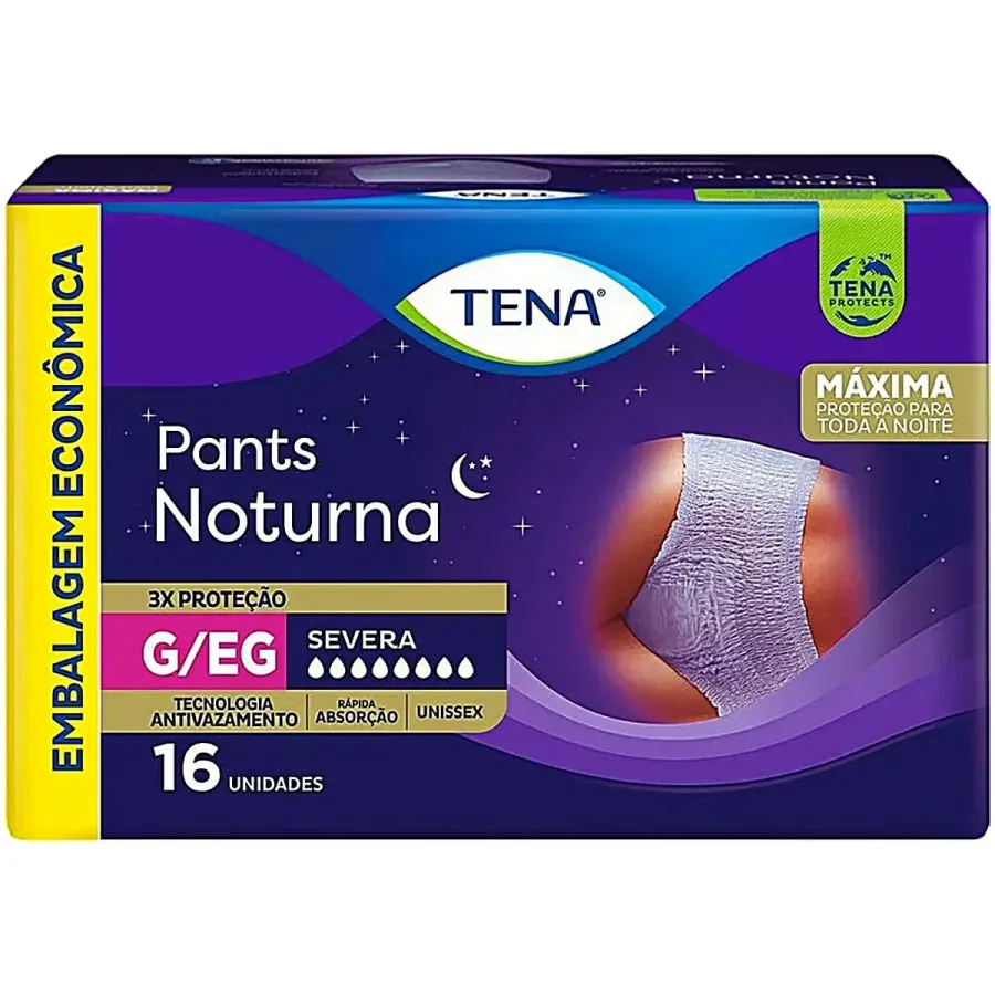 Roupa Íntima Descartávelável Tena Pants Noturna G/Eg-16 Unidades