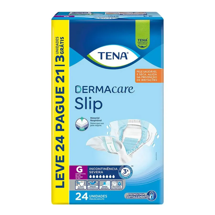 Fralda Geriátrica Tena Dermacare Slip G 24 Unidades