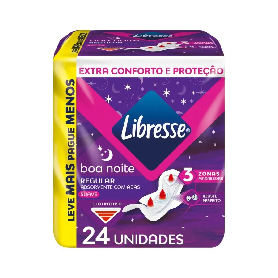 Absorvente Noturno Libresse Boa Noite 24 Unidades