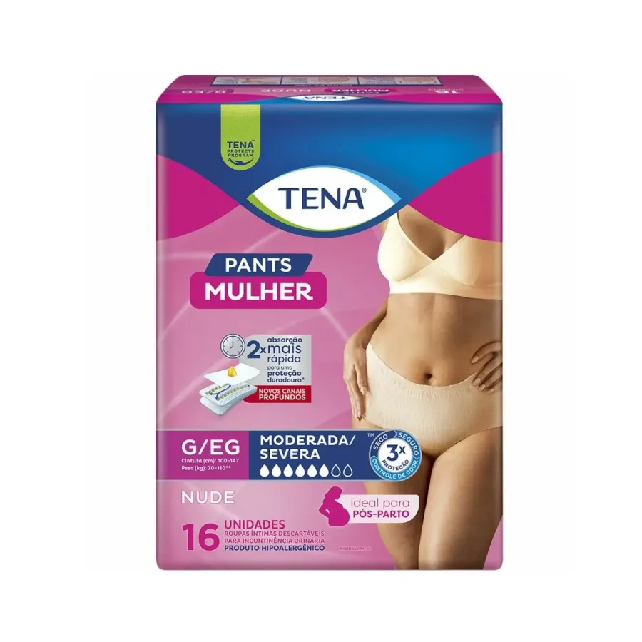 Roupa Íntima Tena Nude Pants Mulher G/Eg 16 Unidades