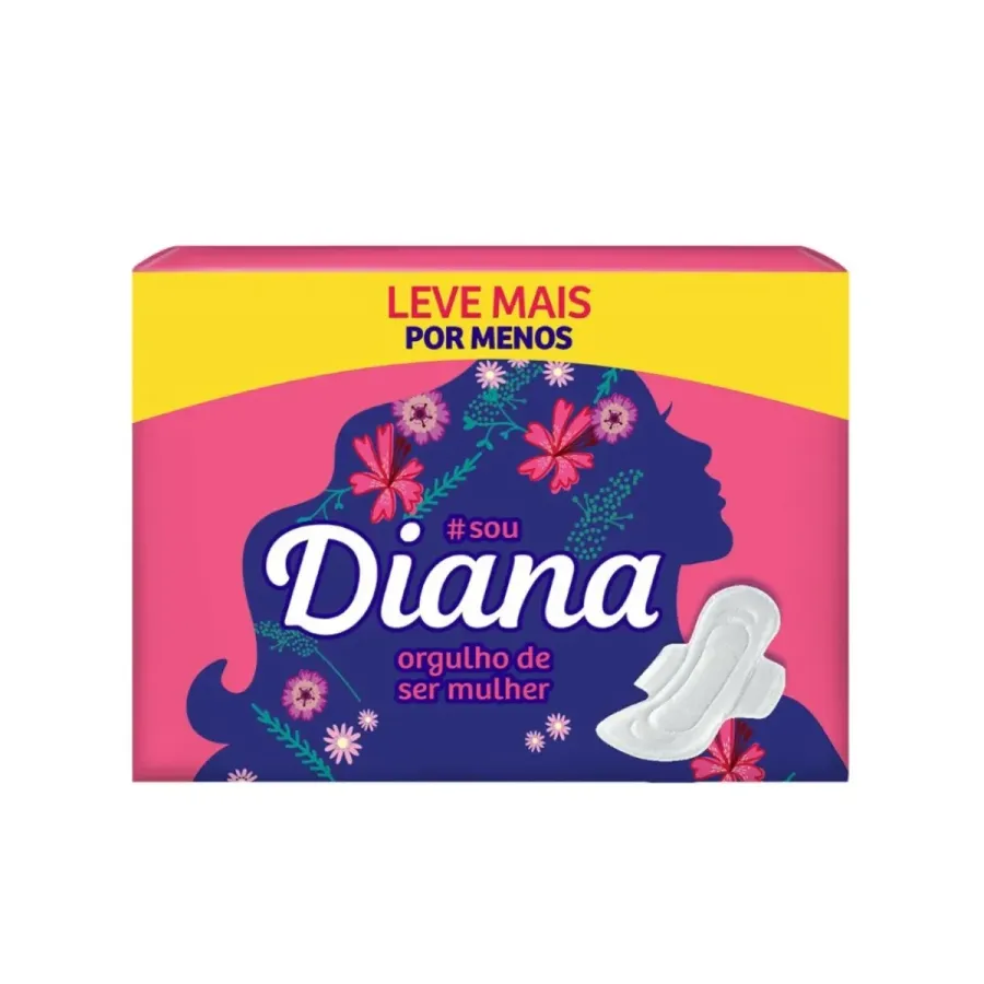 Absorvente Diana Suave com Abas 16 Unidades