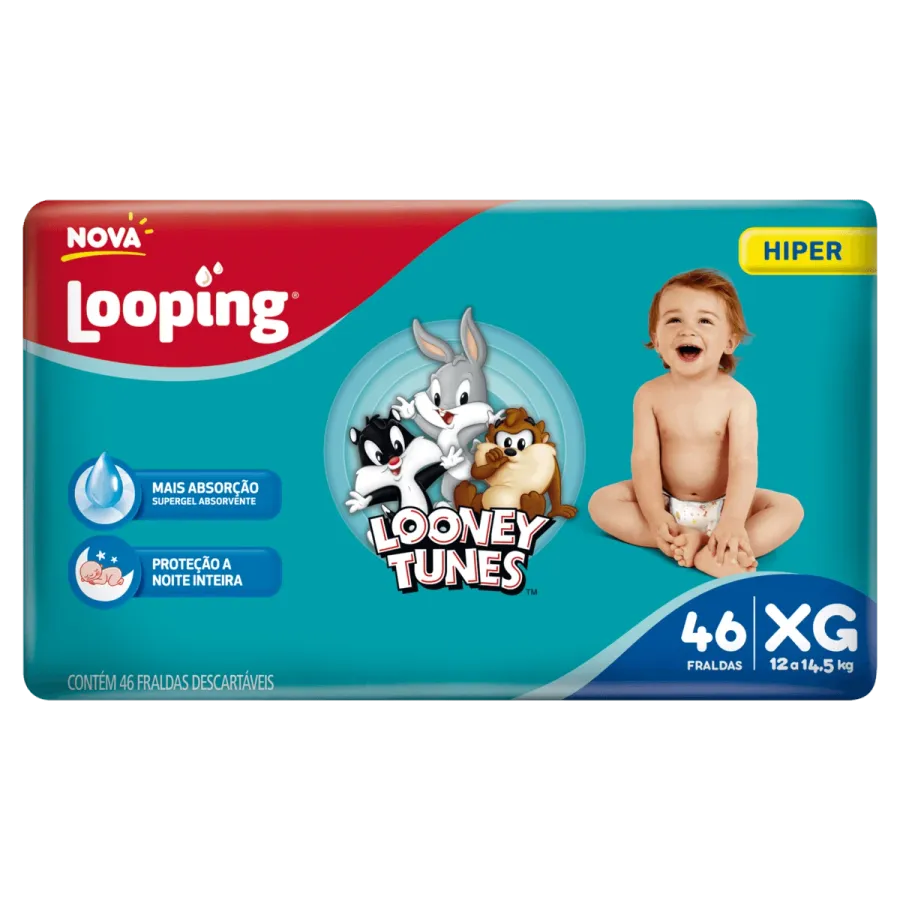 FRALDA LOOPING LOONEY TUNES HIPER XG C/46UND