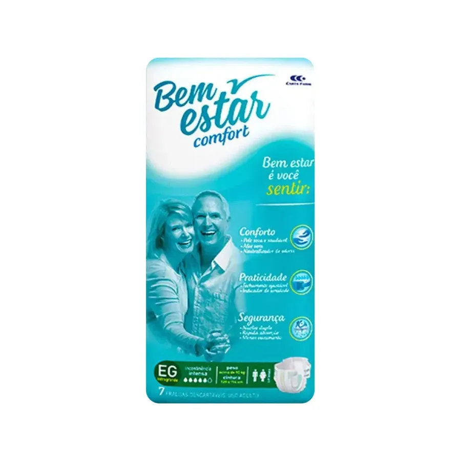 Fralda Adulta Bem Estar Comfort Eg 7 Unidades