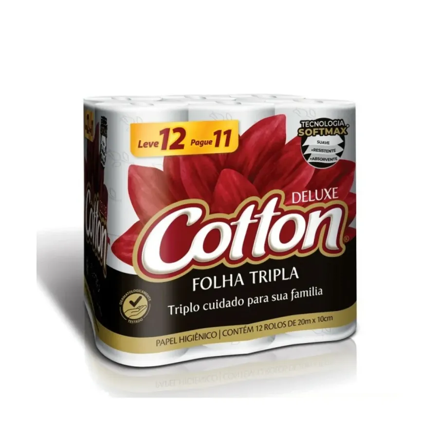 PAPEL HIG COTTON FOLHA TRIPLA L12