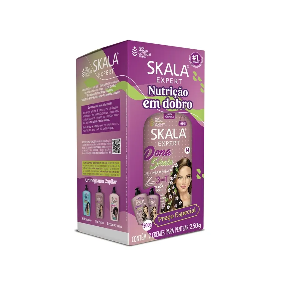 Kit Skala Creme Pentear+creme Trat Dona Skala