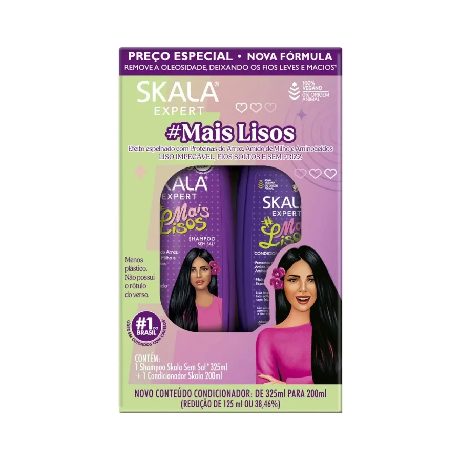 Kit Skala Mais Lisos Shampoo 325ml e Condicionador 200ml