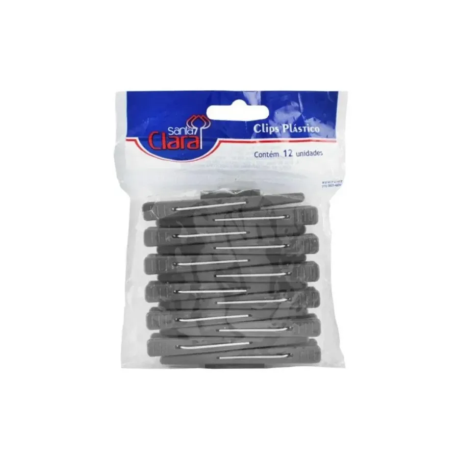 Clips Santa Clara Plast Preto Ref 3212