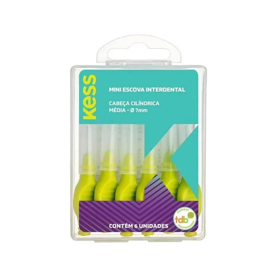 Mini Escova Interdental Kess Cilíndrica Média 6 Unidades