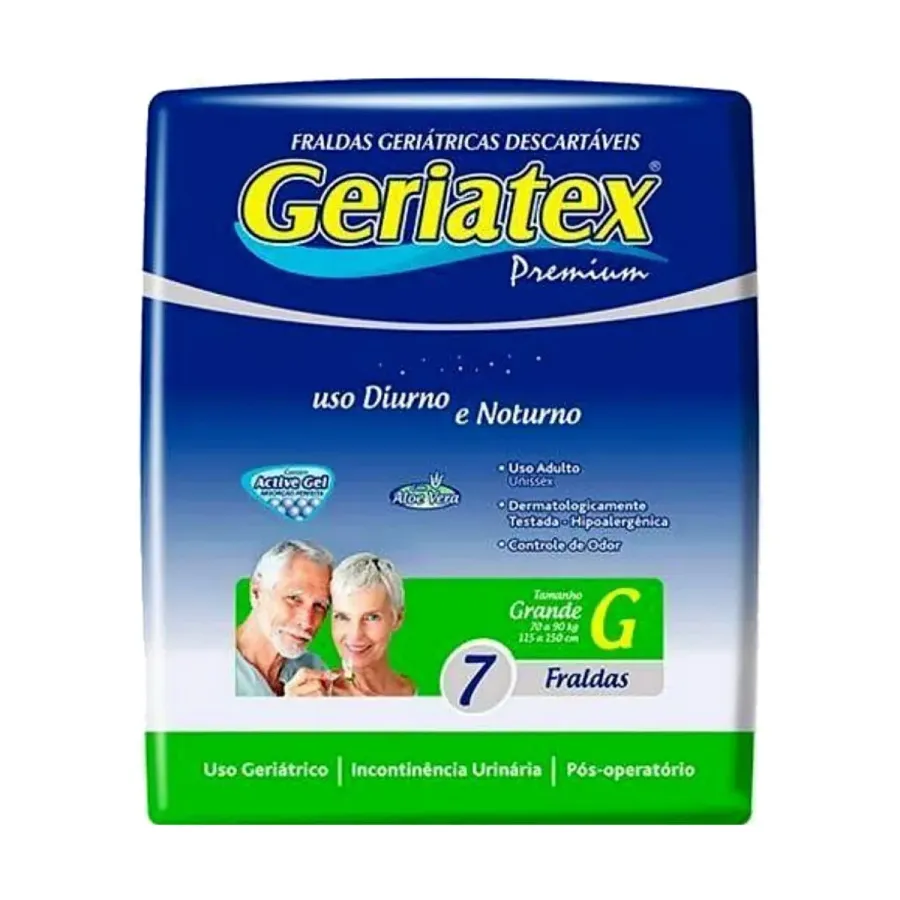 Fralda Geriátrica Geriatex Premium Noturna Tam G - 07 Fraldas 7 Unidades
