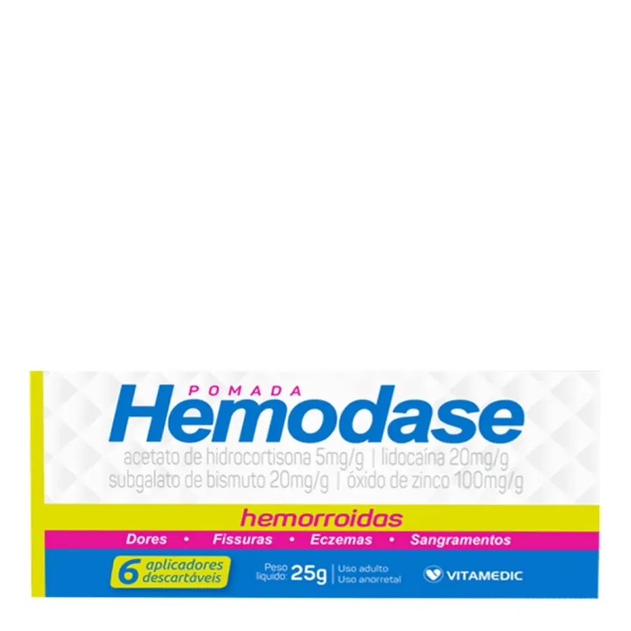 HEMODASE POMADA C/6APLICADORES 25G