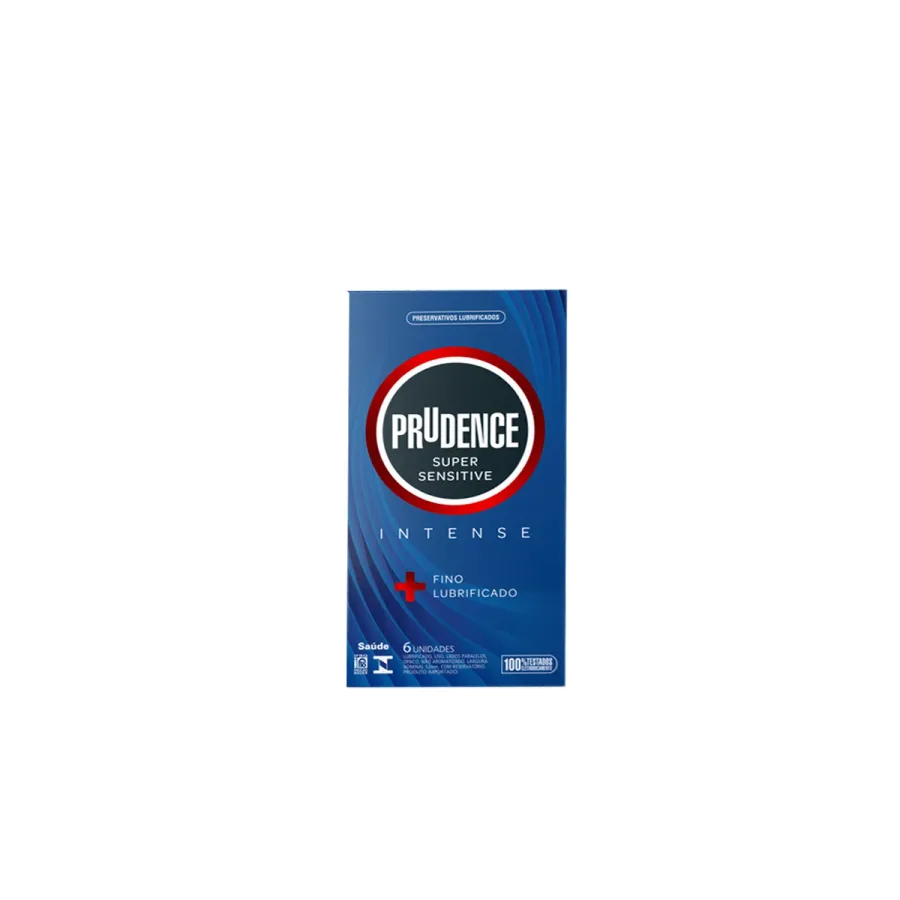 Preservativo Camisinha Prudence Super Sensitive Intense 6 Unidades