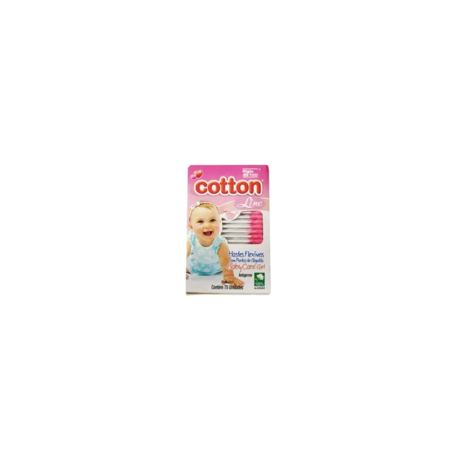 Hastes Flexiveis Cotton Line 75 Unidades Girl
